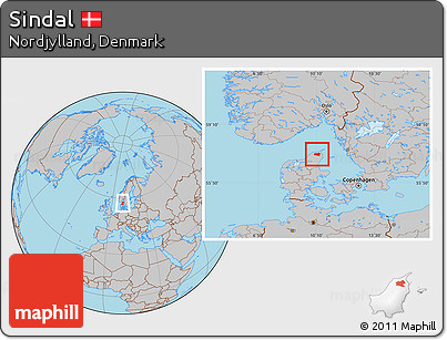 Gray Location Map of Sindal
