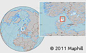 Gray Location Map of Sindal, highlighted parent region, hill shading