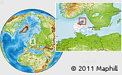Physical Location Map of Sindal, highlighted country, highlighted parent region, within the entire country