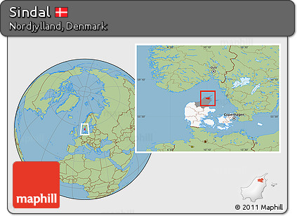 Savanna Style Location Map of Sindal, highlighted country, highlighted parent region