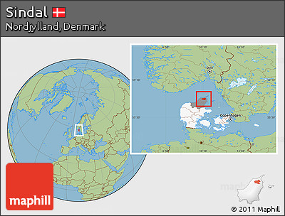Savanna Style Location Map of Sindal, highlighted country, highlighted parent region