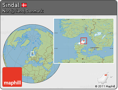 Savanna Style Location Map of Sindal, highlighted parent region