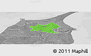 Political Panoramic Map of Sindal, desaturated