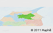 Political Panoramic Map of Sindal, lighten
