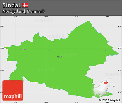 Political Simple Map of Sindal, single color outside