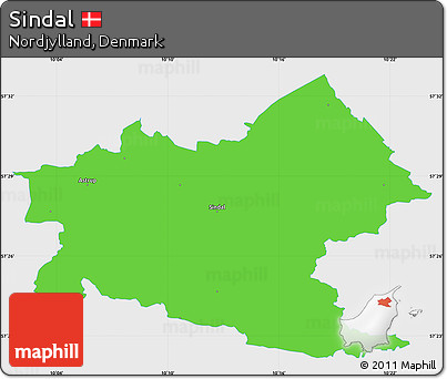 Political Simple Map of Sindal, single color outside
