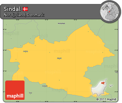 Savanna Style Simple Map of Sindal