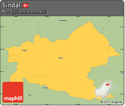 Savanna Style Simple Map of Sindal