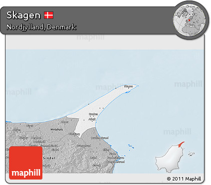 Gray 3D Map of Skagen