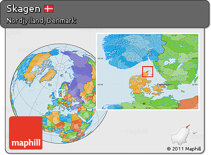 Political Location Map of Skagen