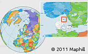 Political Location Map of Skagen, highlighted country