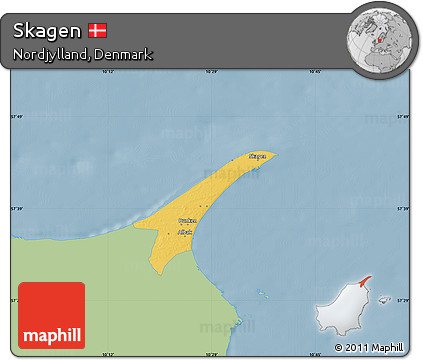 Savanna Style Map of Skagen, single color outside