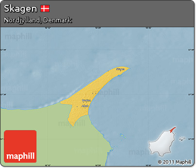 Savanna Style Map of Skagen, single color outside