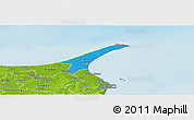Political Panoramic Map of Skagen, physical outside