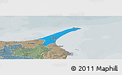 Political Panoramic Map of Skagen, semi-desaturated