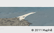 Shaded Relief Panoramic Map of Skagen, darken