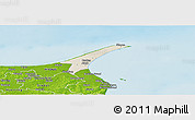 Shaded Relief Panoramic Map of Skagen, physical outside