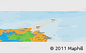 Shaded Relief Panoramic Map of Skagen, political outside