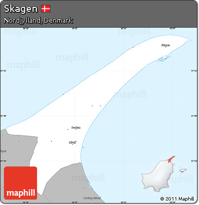 Gray Simple Map of Skagen