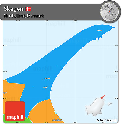 Political Simple Map of Skagen