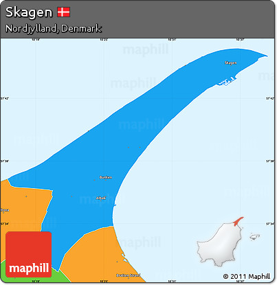 Political Simple Map of Skagen