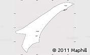Silver Style Simple Map of Skagen, cropped outside
