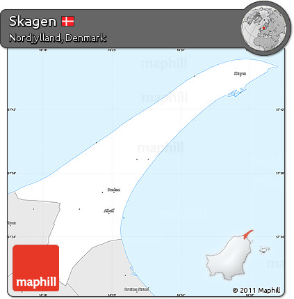 Silver Style Simple Map of Skagen