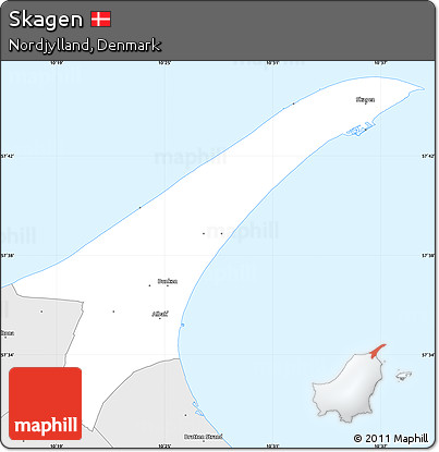 Silver Style Simple Map of Skagen