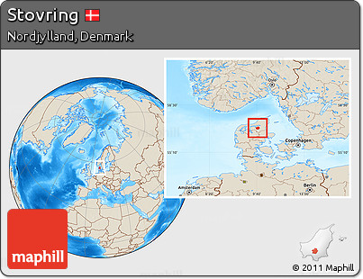 Shaded Relief Location Map of Stovring