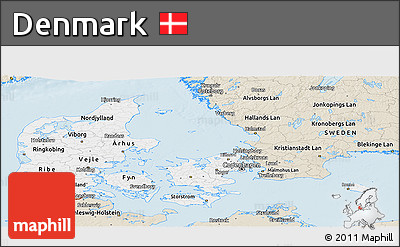 Classic Style Panoramic Map of Denmark