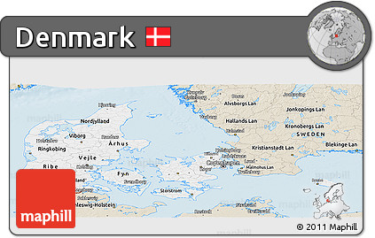 Classic Style Panoramic Map of Denmark