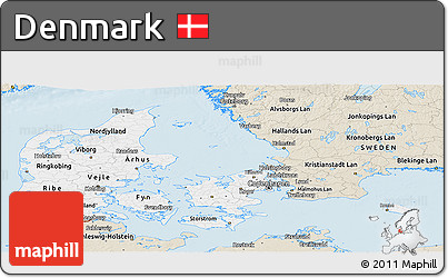 Classic Style Panoramic Map of Denmark