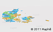 Political Panoramic Map of Denmark, cropped outside