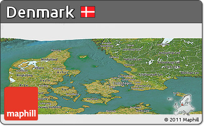 Satellite Panoramic Map of Denmark