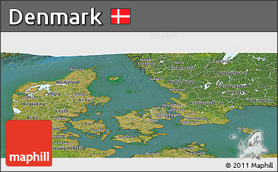 Satellite Panoramic Map of Denmark