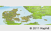 Satellite Panoramic Map of Denmark, physical outside