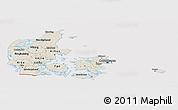 Shaded Relief Panoramic Map of Denmark, cropped outside