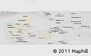 Shaded Relief Panoramic Map of Denmark, desaturated