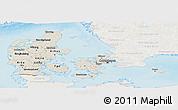 Shaded Relief Panoramic Map of Denmark, lighten, land only