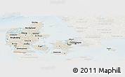 Shaded Relief Panoramic Map of Denmark, lighten