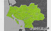 Physical 3D Map of Ribe, darken, desaturated