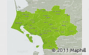 Physical 3D Map of Ribe, lighten, semi-desaturated