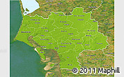 Physical 3D Map of Ribe, satellite outside
