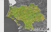 Satellite 3D Map of Ribe, desaturated