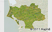 Satellite 3D Map of Ribe, lighten