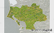 Satellite 3D Map of Ribe, lighten, semi-desaturated