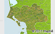 Satellite 3D Map of Ribe, physical outside