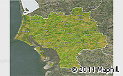 Satellite 3D Map of Ribe, semi-desaturated