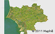 Satellite 3D Map of Ribe, single color outside