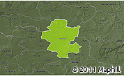 Physical 3D Map of Grindsted, darken, semi-desaturated